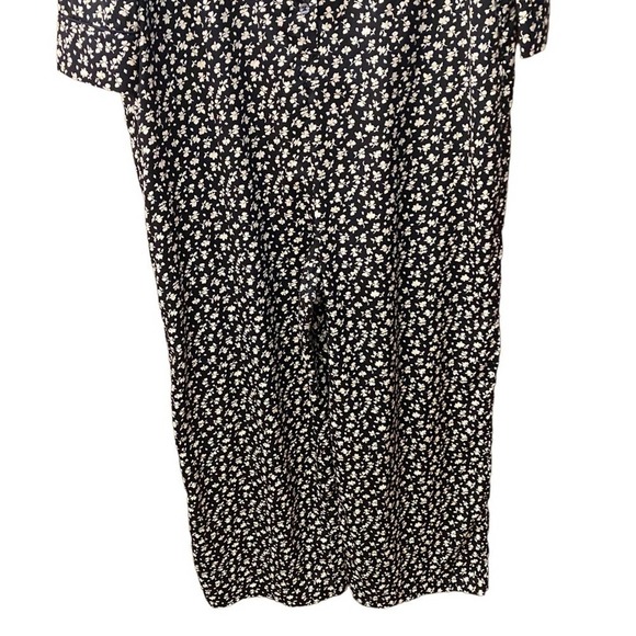 Something Navy Floral Satin Wide Leg Jumpsuit Medium - Picture 6 of 6